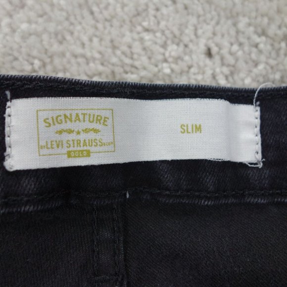 Levis Signature Gold Jeans Womens 29x30 Black Mid Rise Stretch Slim Denim - Picture 6 of 11